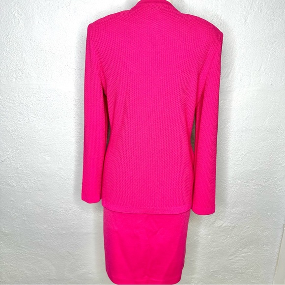 St. John Knit Fuscia Pink Skirt Suit Women’s 10 - Picture 3 of 16